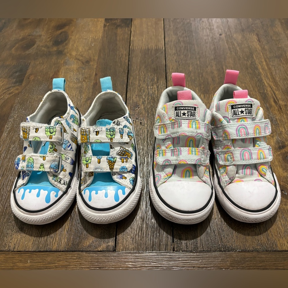 Two Pairs of Toddler Converses - Size 8